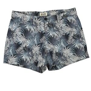 Uniqlo Iolani Hawaiian Classics Palm Print Shorts Grey Blue Cotton Womens 6
